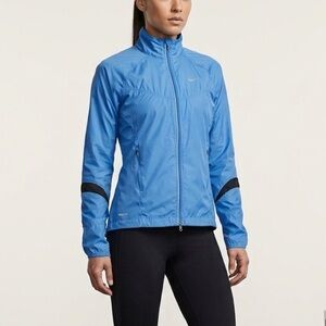 Nike Womens Bright Blue Windbreaker/Rain Running Jacket